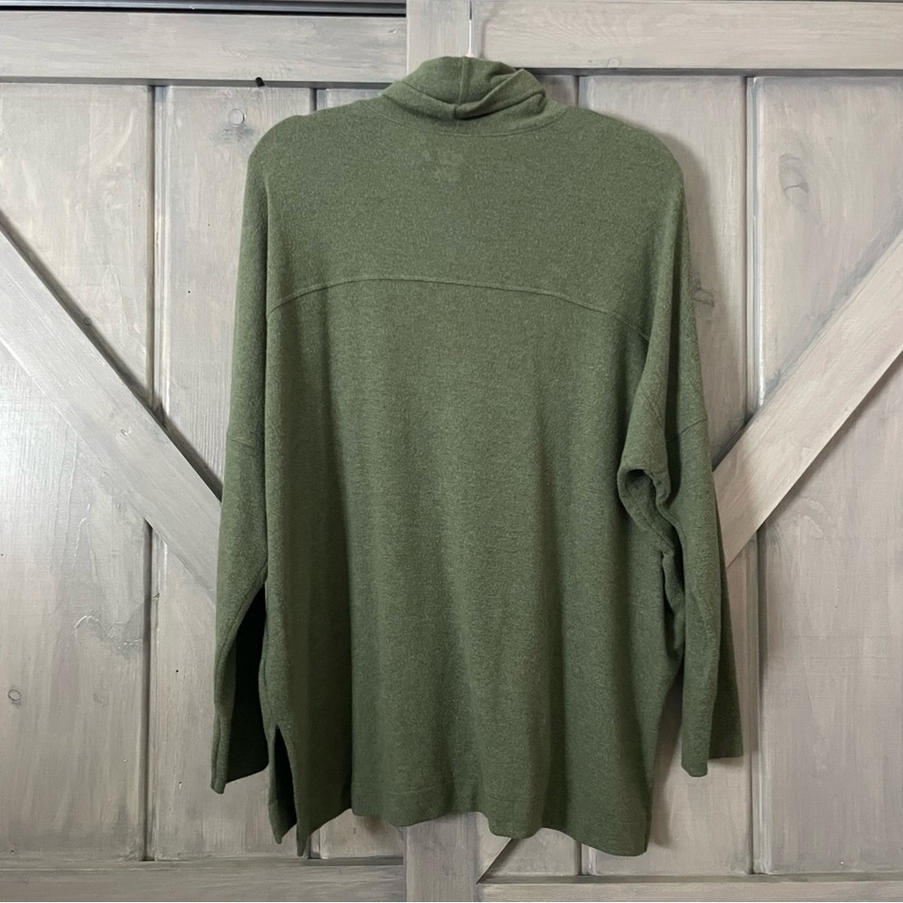 Aerie Forest Green Super Soft Slub Oversized Knit Long sleeve Top M - Picture 11 of 11
